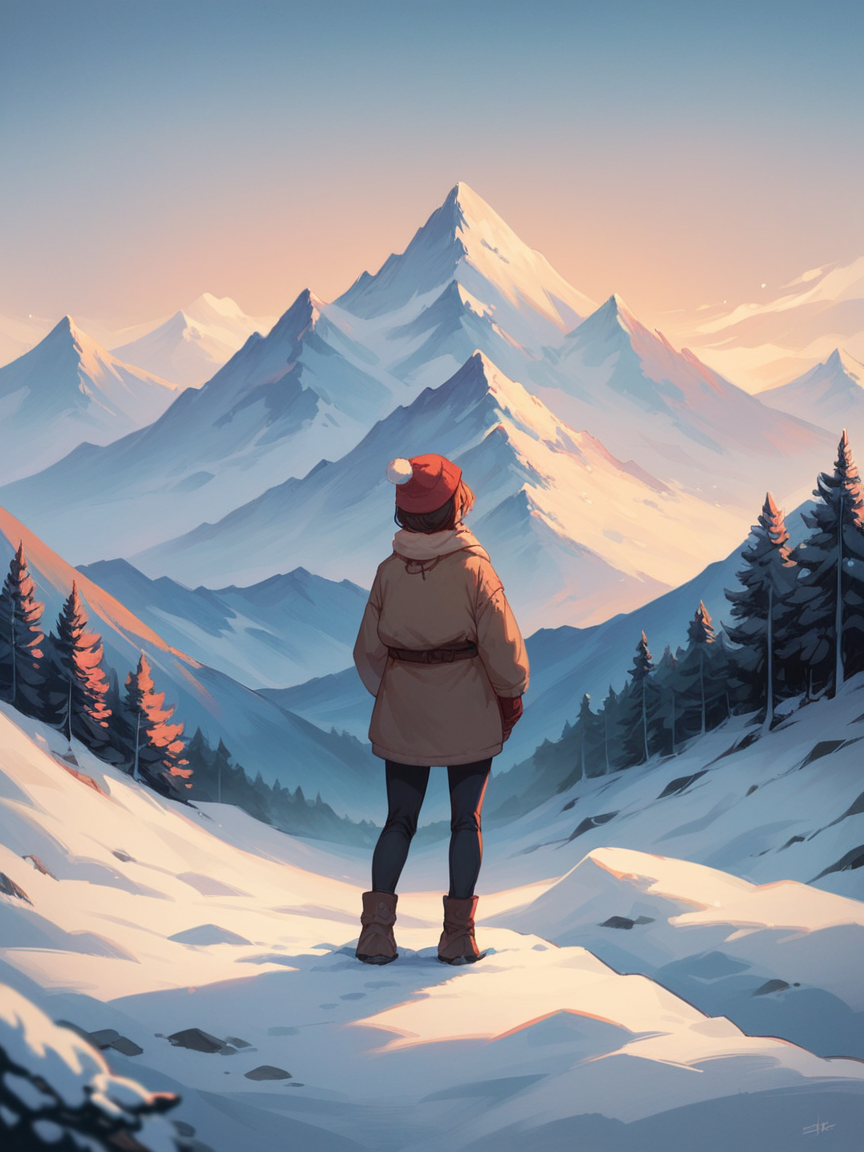 03964-425882216-score_9, score_8_up, score_7_up, score_6_up, _lora_sc3n3ryXLP_0.4_ sc3n3ry, 1girl, facing viewer, snow, mountain,.png